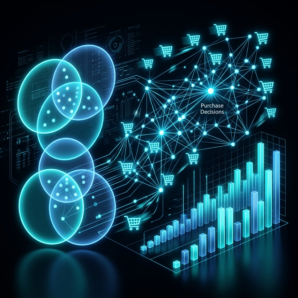 Consumer behavior analysis research with digital purchasing pattern visualization